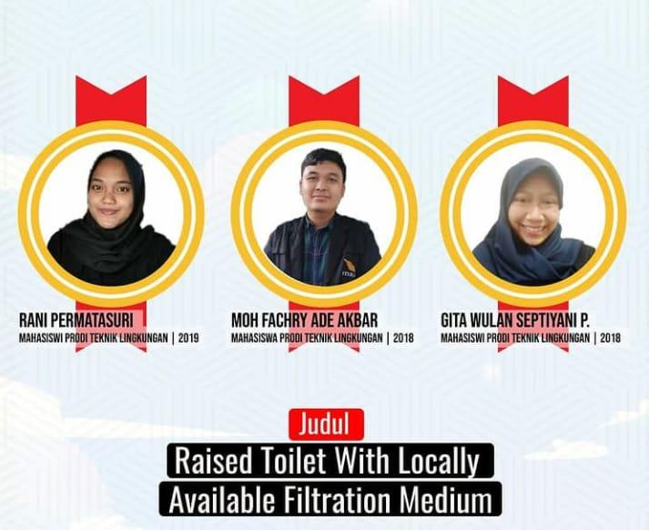 Keren! Kelola Sanitasi Air Limbah, 3 Mahasiswa ITERA Raih Juara Internasional