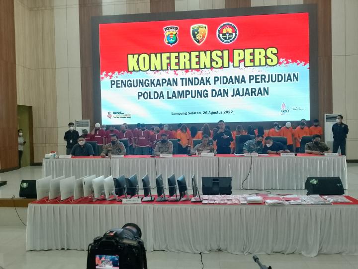 Ratusan Orang Diamankan Polda Lampung dan Jajaran Terkait Tindak Pidana Perjudian