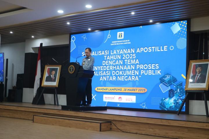 Legalisasi Dokumen Publik Lebih Mudah, Kanwil Kemenkum Lampung Gelar Sosialisasi Layanan Apostille