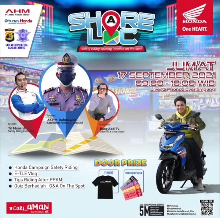 Sharelock Safety Riding Sharing on Location on The Spot Bersama Kasatlantas Polresta Bandar Lampung