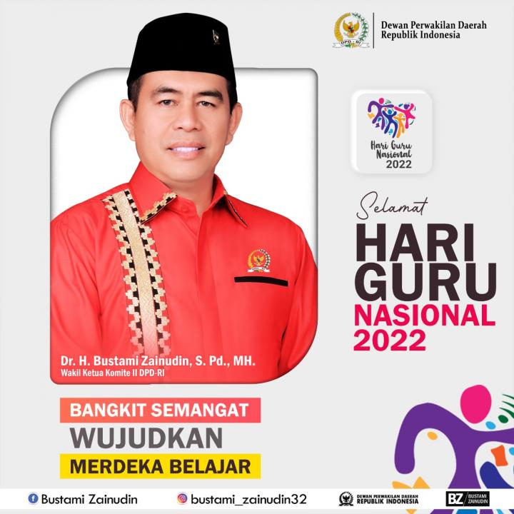 Senator Bustami Zainudin: Hari Guru Nasional 2022 Momentum Kebangkitan Pendidikan Indonesia