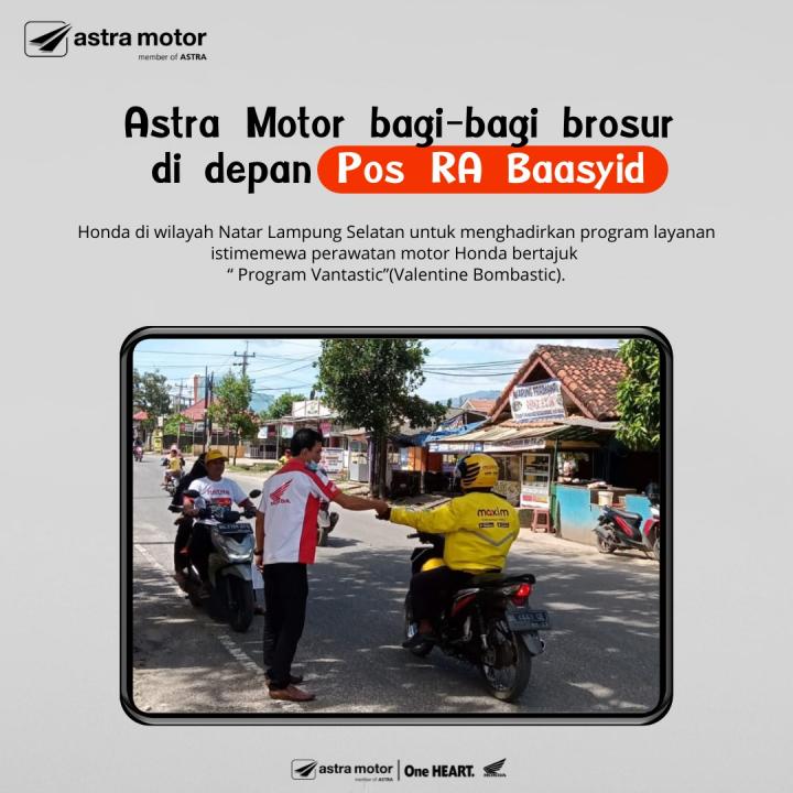 Astra Motor Natar Bagi Brosur di depan POS RA Baasyid