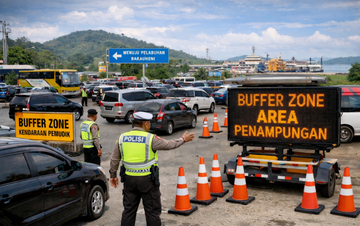Cegah Antrean di Pelabuhan Bakauheni, Polda Lampung Siapkan Sejumlah Buffer Zone