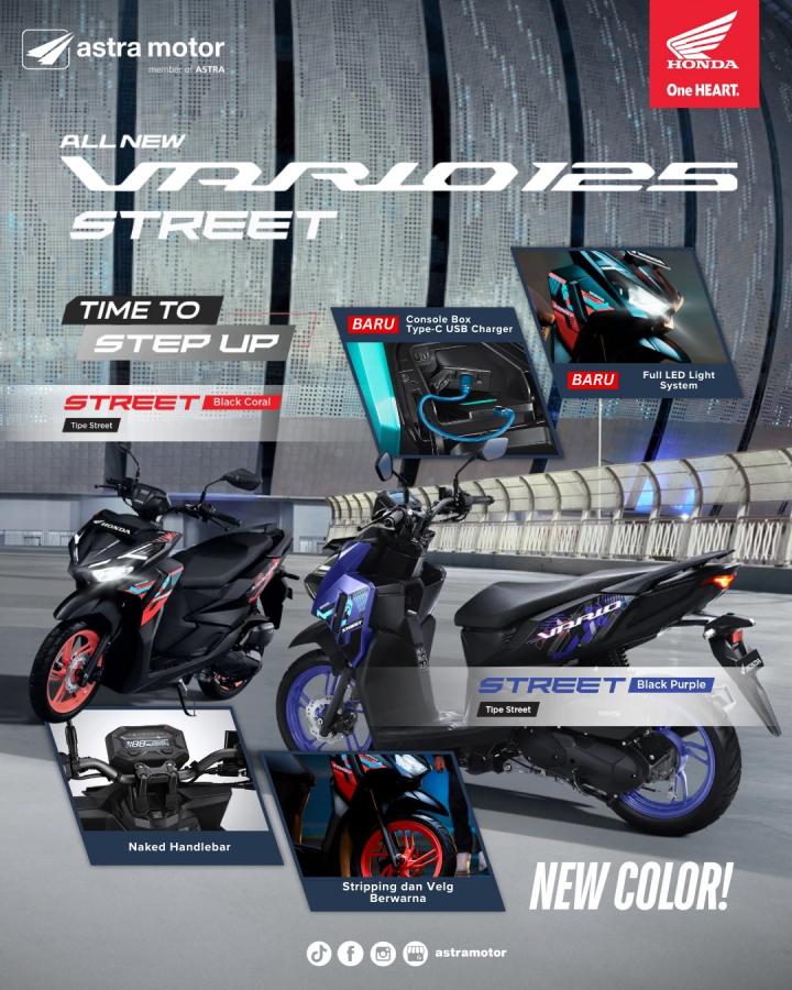 All New Honda Vario 125 Street Resmi Hadir, Tampil Lebih Bold dan Modern   