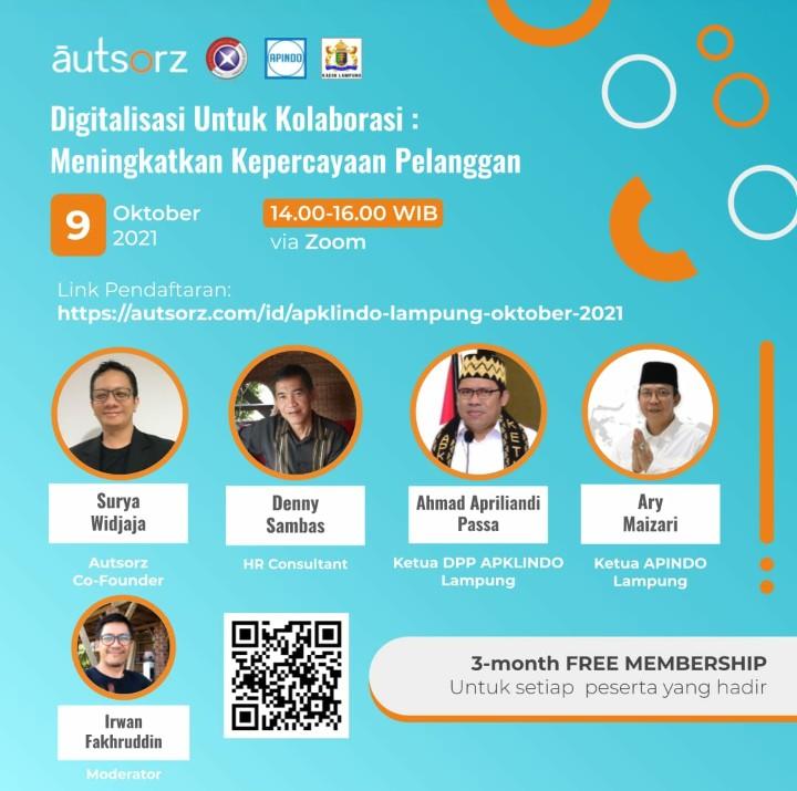 Apindo, Apklindo, dan Kadin Lampung Berkolaborasi Adakan Kegiatan Webinar Tata Kelola Perusahaan Praktis