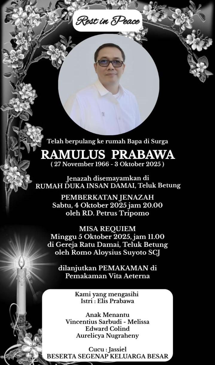 Berita Duka: Ramulus Prabawa Berpulang ke Rumah Bapa di Surga