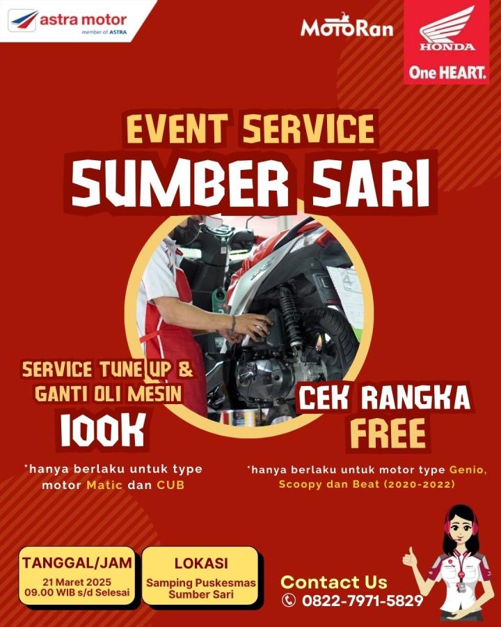 Astra Motor Natar Gelar Event Service Gratis di Sumber Sari