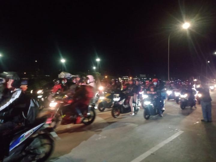 Di Lampung, Pemudik Motor Dikawal Polisi Biar AmanÂ 