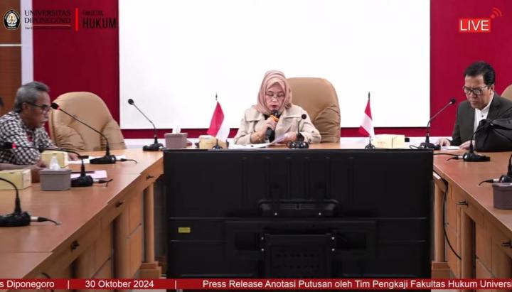 Fakultas Hukum Undip Keluarkan Anotasi dan Mardani H Maming Segera Dibebaskan 