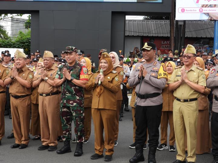 Gelar Apel Siaga Satgas Idul Fitri Gabungan Forkopimda Kota Bandar Lampung, Ribuan Personil Dikerahkan