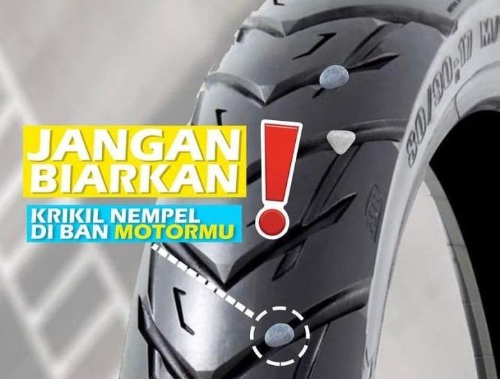 Ban Motor Honda Kotor dan Terselip Kerikil, Jangan Dibiarkan   
