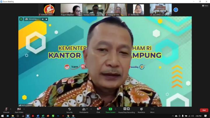 Kemenkumham Lampung Lakukan Percepatan Integrasi Anggota Jaringan Dokumentasi dan Informasi Hukum