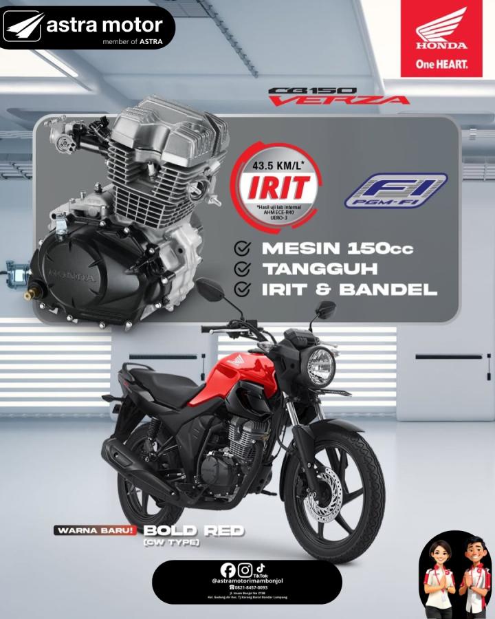 Tangguh dan Irit, Astra Motor Imam Bonjol Unggulkan Honda CB150 Verza sebagai Partner Berkendara Harian