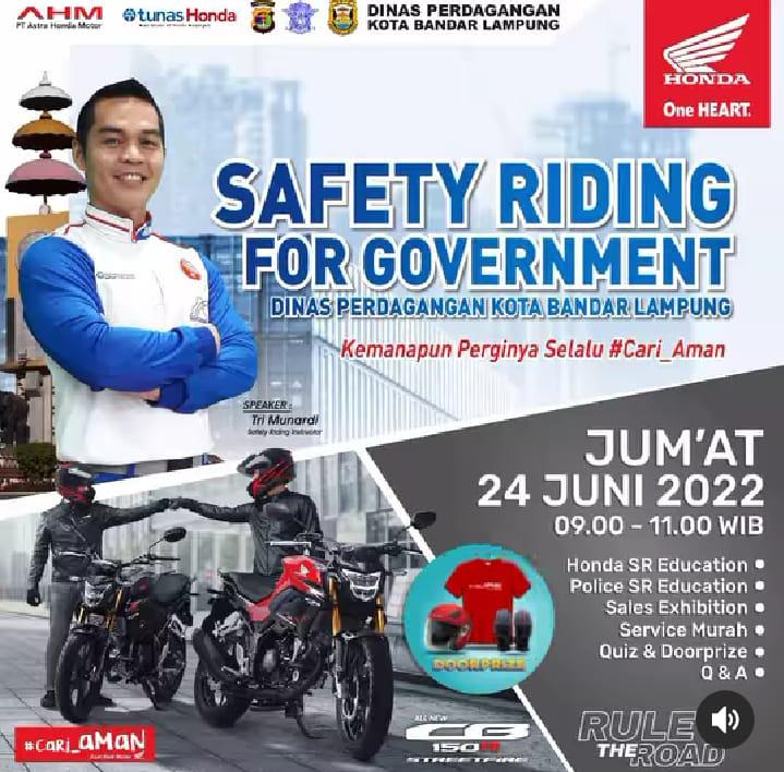 Tunas Honda dan Jaringannya NSS Kedaton Sukses Menggelar Safety Riding For Government Dinas Perdagangan