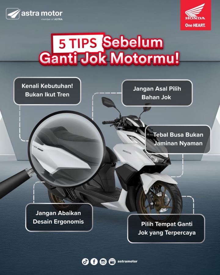 Astra Motor Natar Bagikan 5 Tips Penting Sebelum Ganti Jok Motor!   