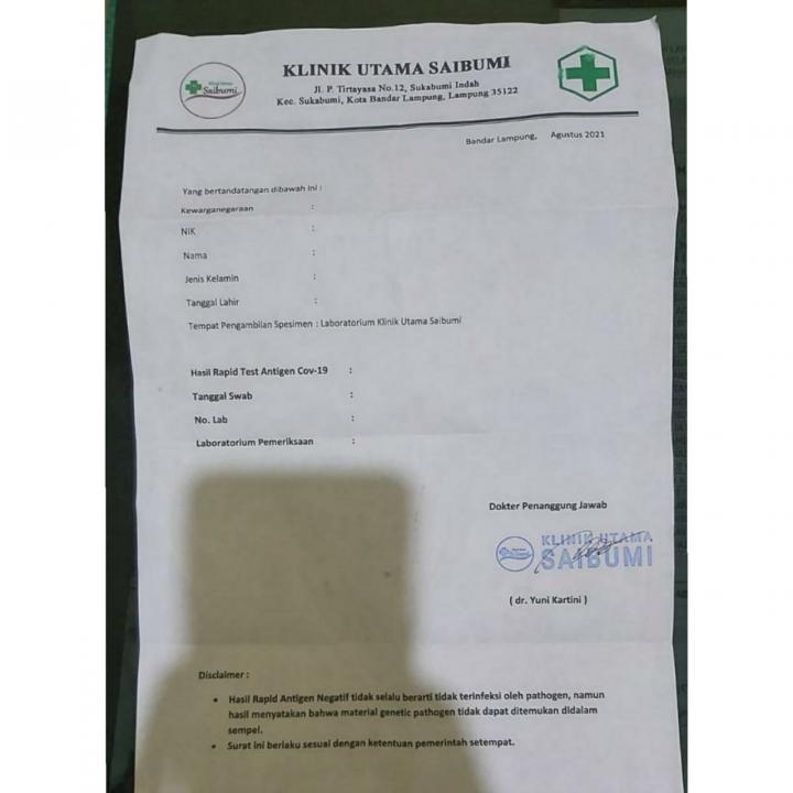 Dua Terdakwa Pemalsu Surat Keterangan Hasil Covid-19 Klinik Pratama Saibumi Segera DisidangÂ 