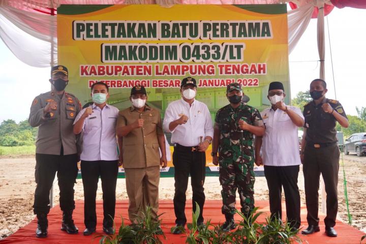 Seimbangkan Keamanan di Lampung Tengah, Bupati Musa Ahmad Bangun Makodim 0433/LT di Terbanggi Besar