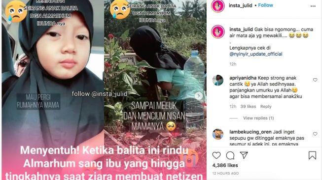 Mengharukan! Warganet Mewek, Melihat Aksi Anak Perempuan Ini Saat Mengunjungi Makam Ibunya