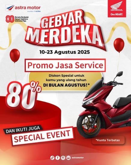 Gebyar Merdeka 2025: Diskon Jasa Servis Hingga 80% untuk yang Ulang Tahun di Bulan Agustus!”