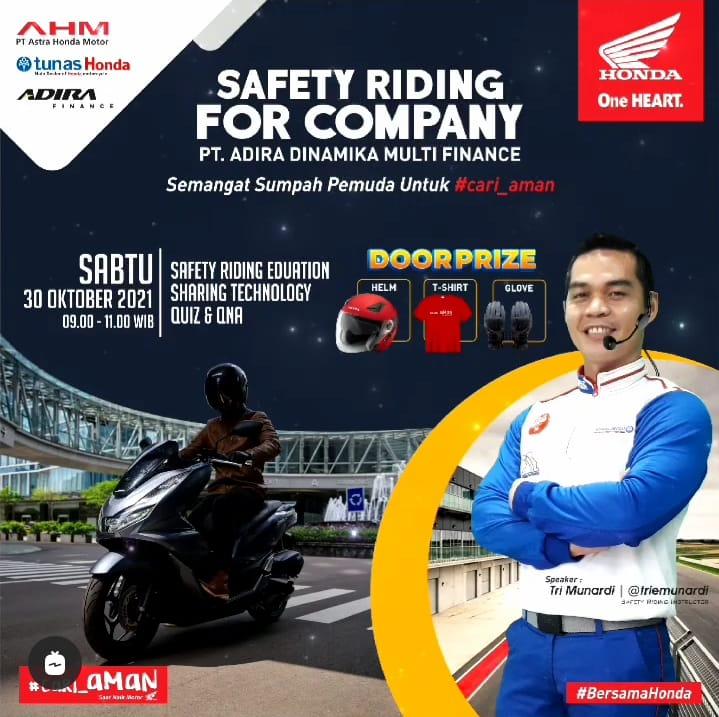 Tunas Honda dan Jaringannya NSS Kedaton Sukses Menggelar Webinar Safety Riding For Company