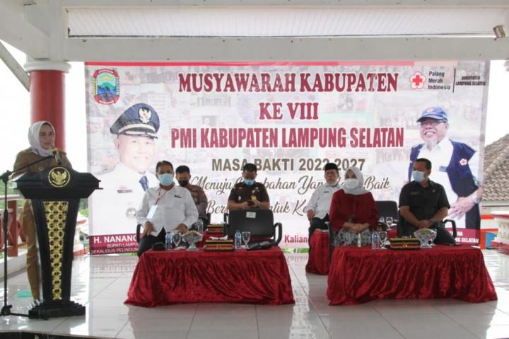 Asisten I Buka Muskab PMI Lampung Selatan ke-VIII