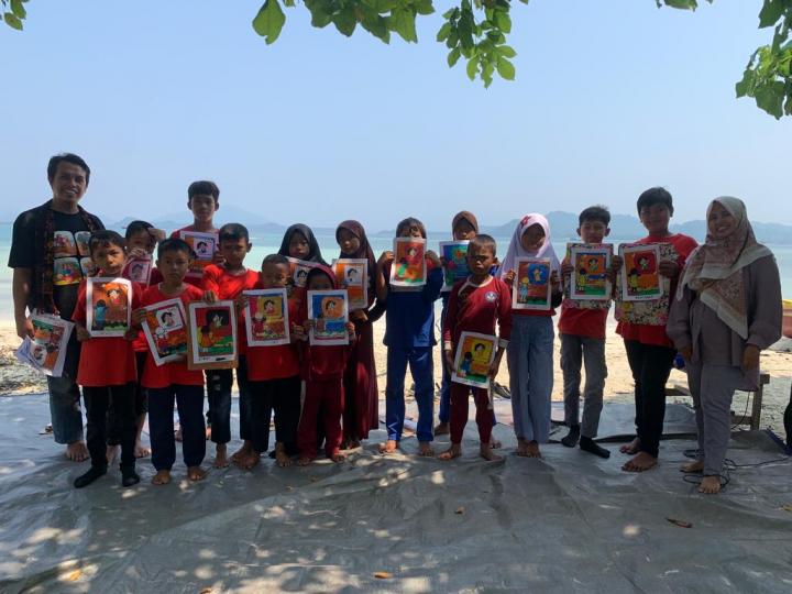 FJPI Lampung - SP3T Gelar Peringatan Hari Anak Nasional 2023 di Pulau TegalÂ 