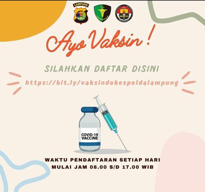 Daftar Via Online, Polda Lampung Adakan Gerai Vaksinasi Presisi 