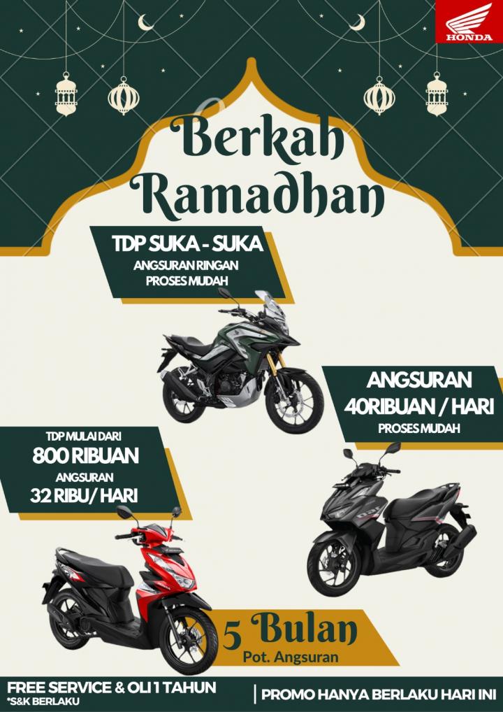Promo Honda Berkah Ramadhan, TDP Suka SukaÂ 