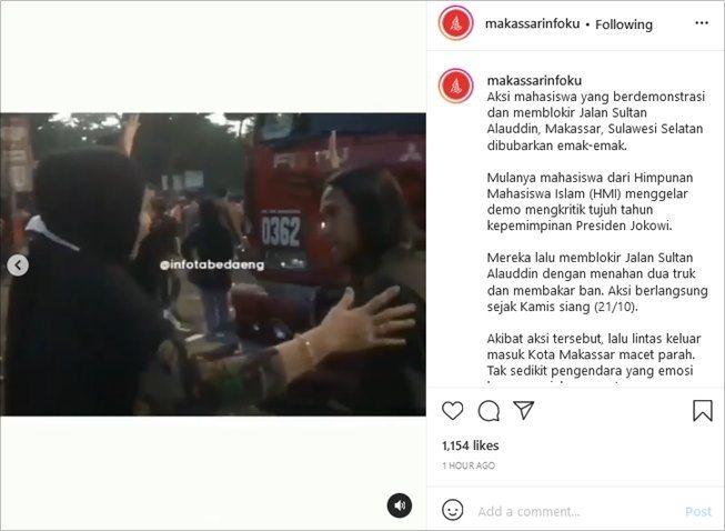 Viral Aksi Ibu-Ibu Bubarkan Demo Mahasiswa, Kalimat Yang Diucapkan Damaikan Hati Pendemo