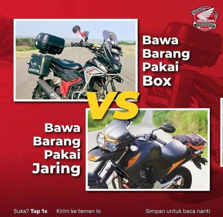 Perbedaan Bawa Barang Pakai Box Dengan Bawa Barang Pakai Jaring Menurut NSS Kedaton