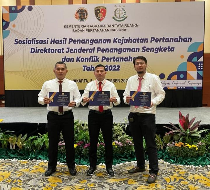 Ditreskrimum Polda Lampung Terima Penghargaan Penyelesaian Perkara Kejahatan Pertanahan tahun 2022Â 