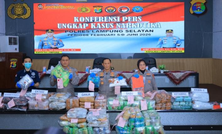 Bakauheni Jadi Jalur Favorit Sindikat Narkoba, Polisi Sita 179,5 Kg Sabu dan 44 Ribu Ekstasi