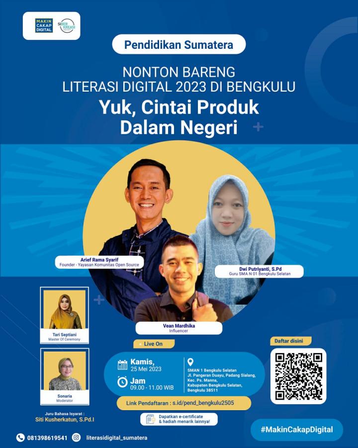 Literasi Digital di SMA Kabupaten Bengkulu Selatan Ajak Pelajar Cintai Produk Dalam Negeri