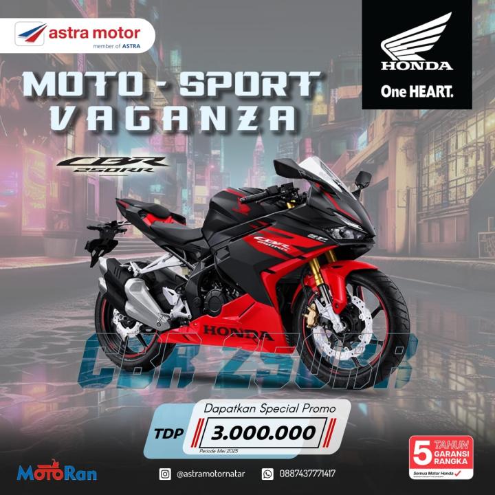 Astra Motor Natar Hadirkan Promo Moto-Sport Vaganza: Honda CBR250RR Cuma TDP Rp 3 Juta!   