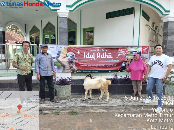 CSR TDM Metro, Berqurban di hari raya idul Adha "Sinergi Bagi Negeri Satu Hati Honda"   