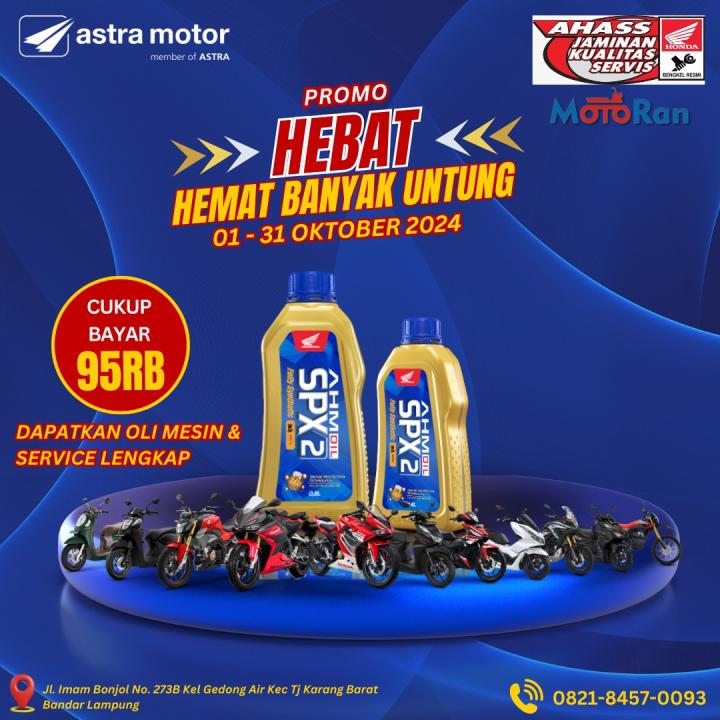 Ganti Oli Plus Service Lengkap Motor Honda Hanya Rp.95000 Mau ?