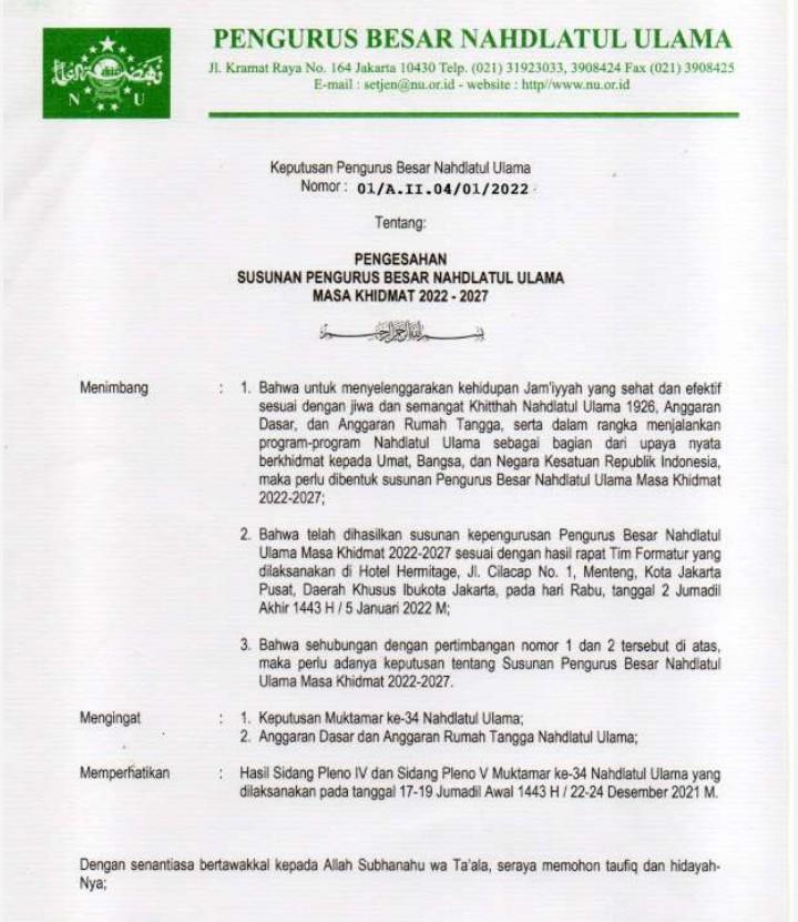 Prof. Mukri Masuk Daftar Pengurus PBNU 2022-2027