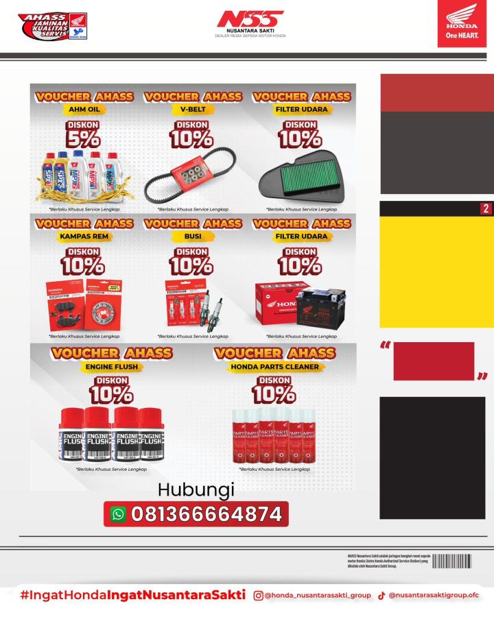Promo Spesial Ramadhan AHASS NSS, Diskon Servis hingga 50% Berlaku sampai 28 Maret 2026