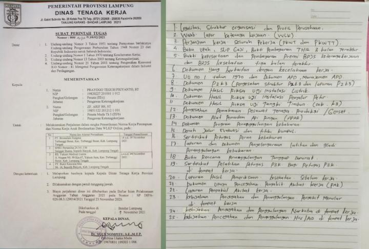 Hiswana Migas : Kelayakan Pengawas Ketenagakerjaan Disnaker Pemerintah Provinsi Lampung Dipertanyakan!