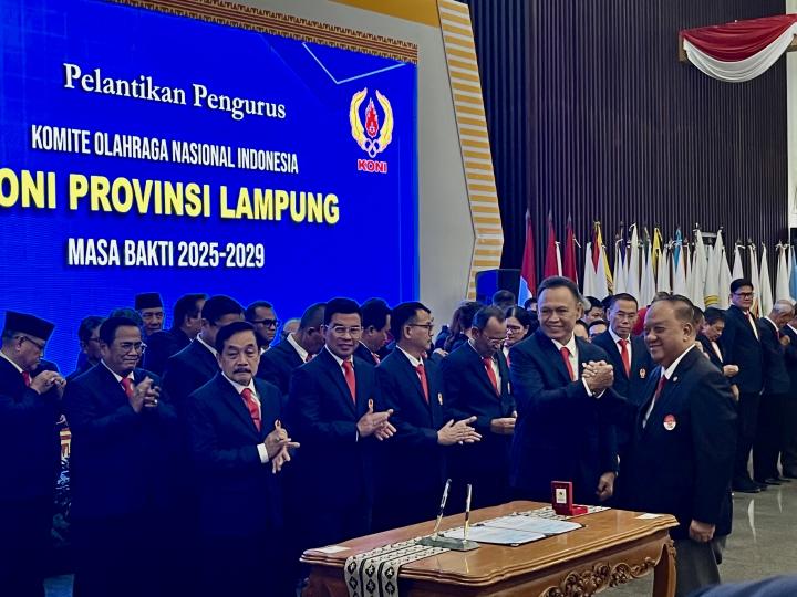 Marciano Lantik Pengurus KONI Lampung, Taufik Siap Bawa Prestasi ke Peringkat Satu Digit Lewat Sport Science