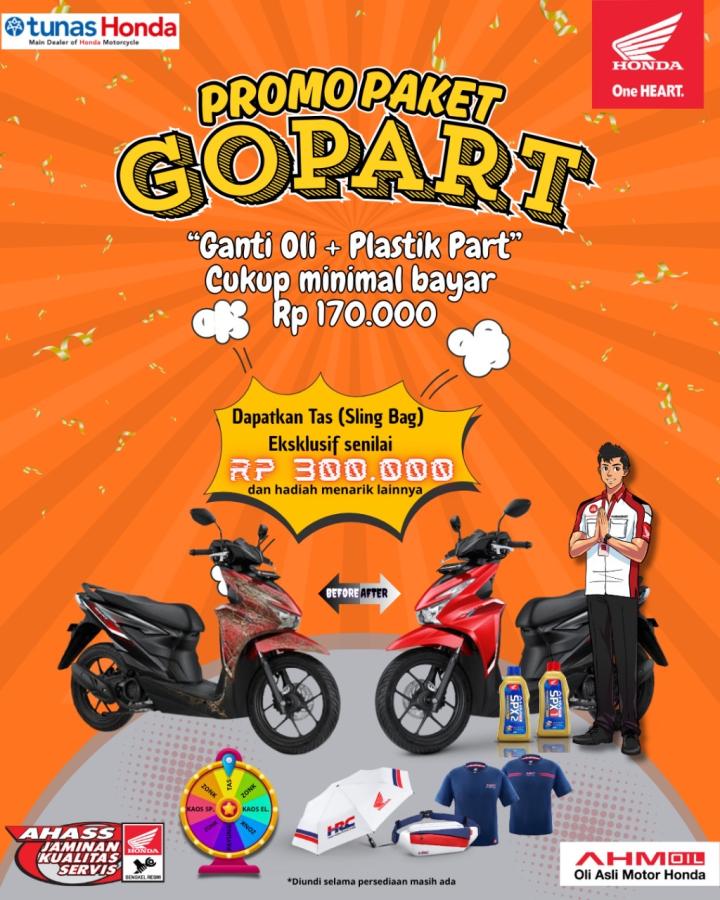 GOPART, Promo Akhir Tahun dari Tunas Motor Pratama: Ganti Oli & Plastik Part Mulai Rp 170 Ribu, Dapat Hadiah Eksklusif!