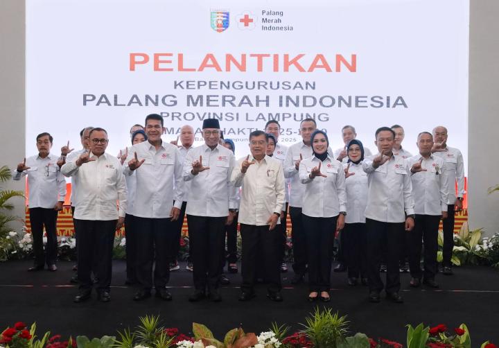 Jusuf Kalla Lantik Pengurus PMI Provinsi Lampung 2025â€“2030, Purnama Wulan Sari Resmi Jadi Ketua