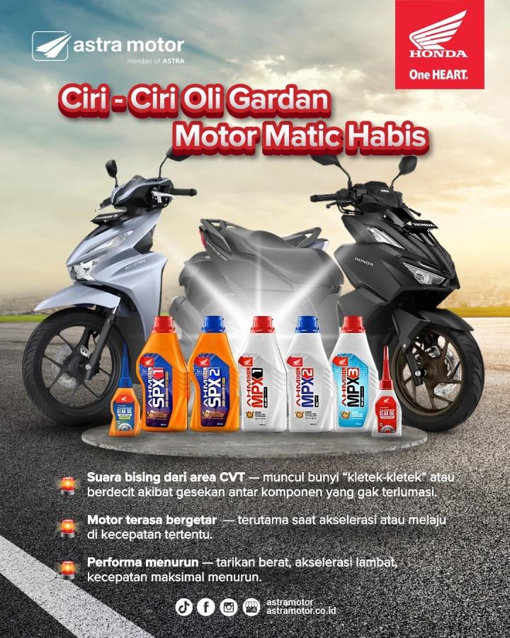 Astra Motor Natar Ajak Konsumen Waspada Ciri-Ciri Oli Gardan Motor Matic Habis
