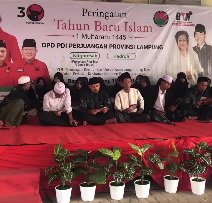Panjatkan Puji dan Syukur Kepada Allah SWT, PDI Perjuangan Lampung Serentak Peringati Tahun Baru Islam 1 Muharram 1445 HÂ 