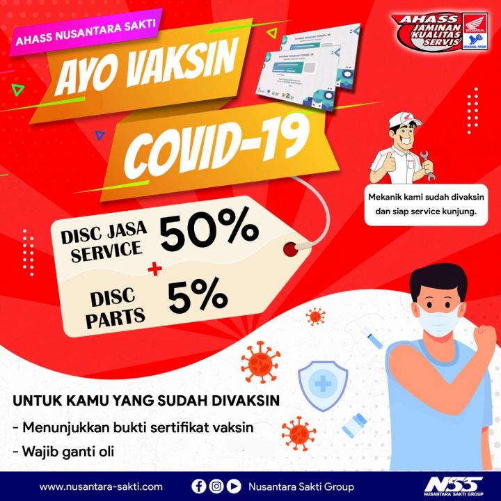 Nusantara Sakti Berikan Diskon Servis Bagi Yang Sudah Vaksin Covid - 19