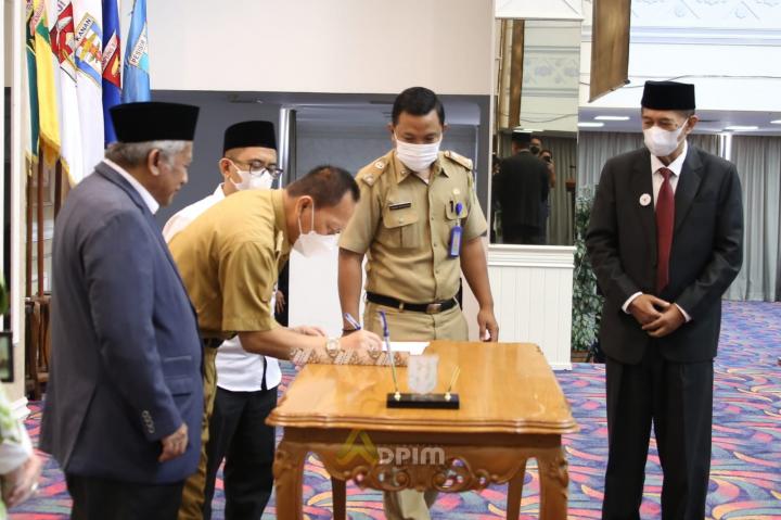 Pelantikan Badan Wakaf Indonesia Provinsi Lampung 2021-2024, Gubernur Arinal Minta Pengurus Jadi motor Penggerak Pembinaan Nazhir Wakaf