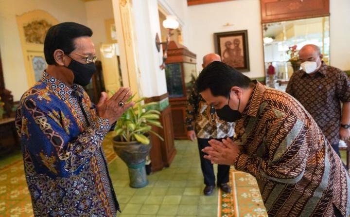 Erick Thohir Kunjungi Sri Sultan Bahas Tol Hingga Pangan