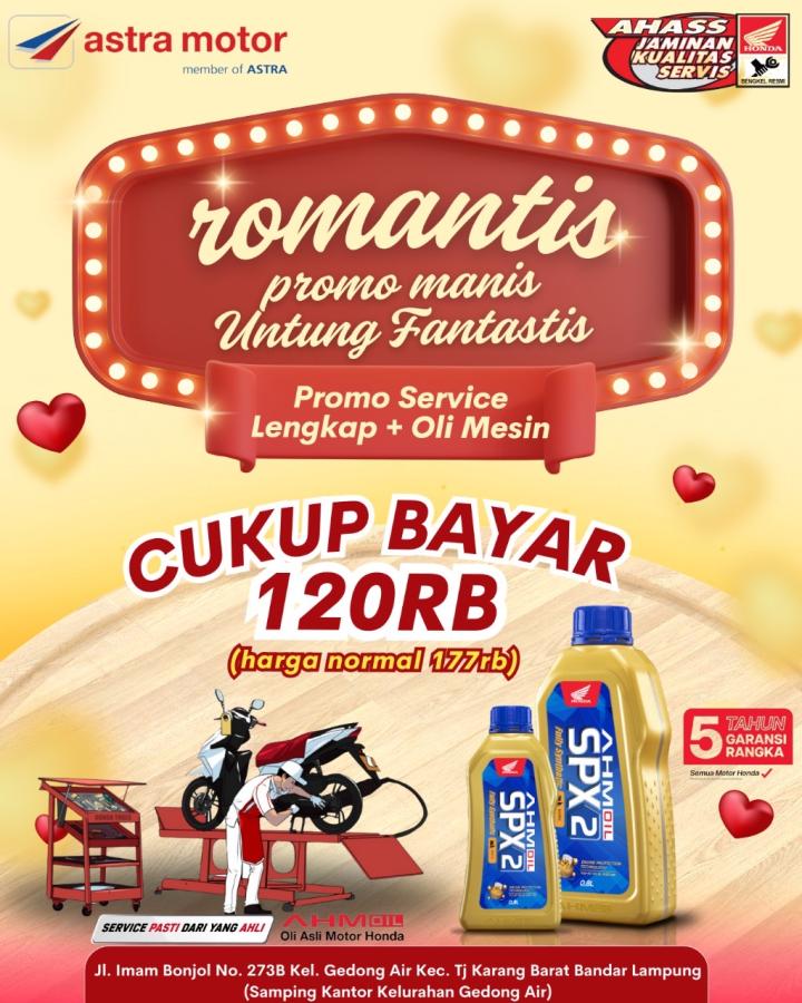 Promo Service Lengkap di AHASS Astra Motor Imam Bonjol melalui aplikasi Motoran!   