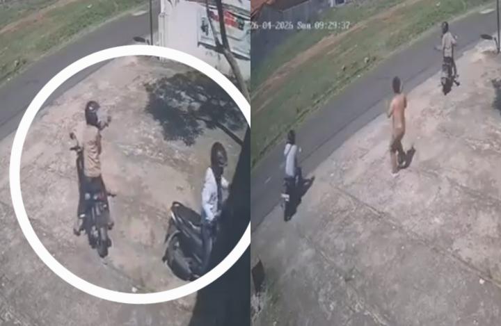 Motor Raib dalam Hitungan Detik, Pelaku Curanmor Tembakkan Senpi Terekam CCTV