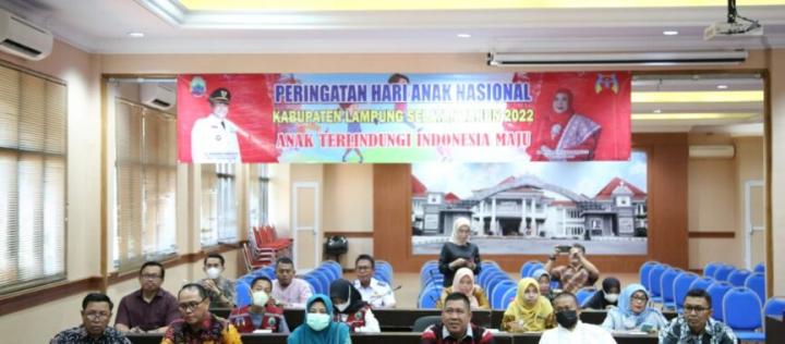 Pemkab Lampung Selatan Ikuti Peringatan Hari Anak Nasional Secara Hybrid